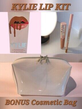 Kylie Jenner Matte Liquid Lipstick&Liner .10z & .038z KYLIE +  Pink Cosmetic Bag